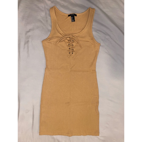 Forever 21 Ribbed Lace-Front Bodycon Dress - Picture 2 of 6